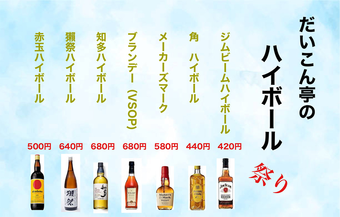 だいこん亭のハイボール